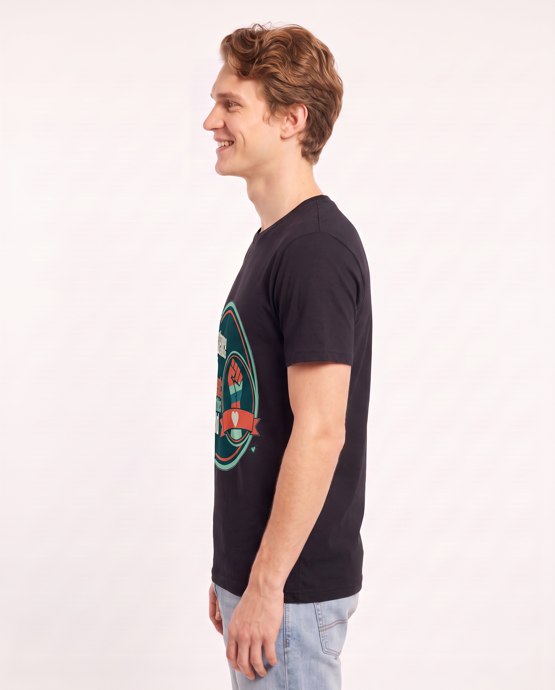 Graphic Men's Black T-Shirt - My existence is my statement; consider product image 2