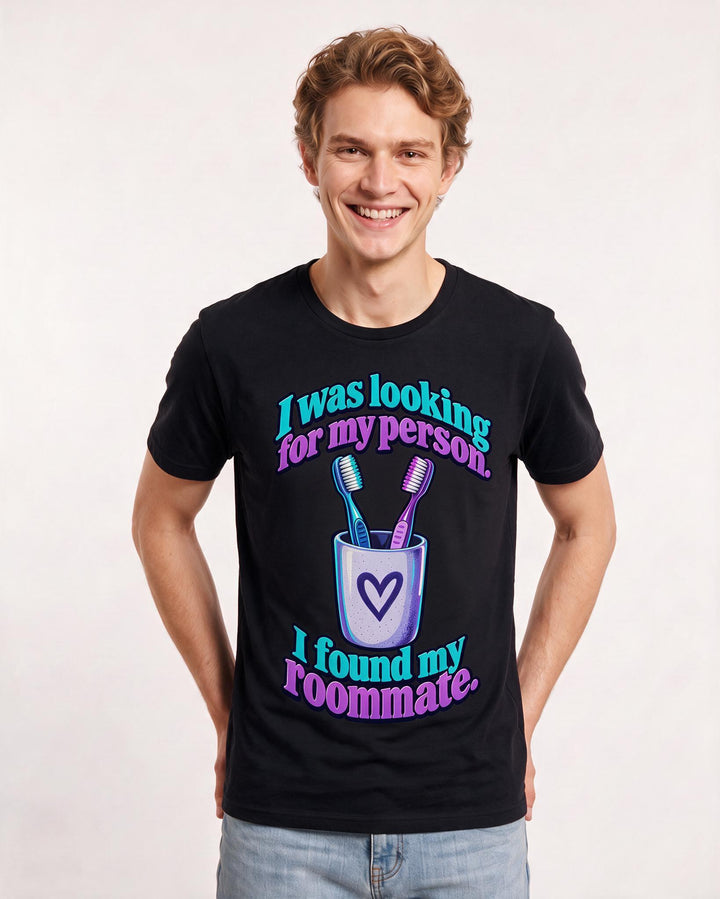 Couples Black T-Shirt for Men – Everyday Expression Graphic Tee product image 1