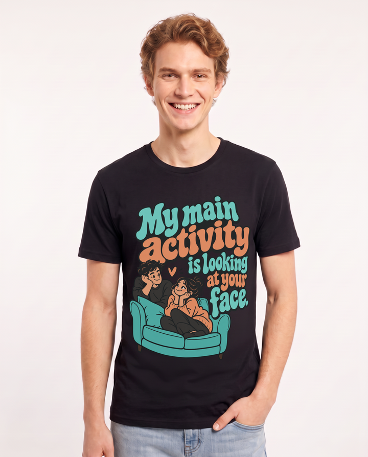 Couples Black T-Shirt for Men – Everyday Expression Graphic Tee product image 3