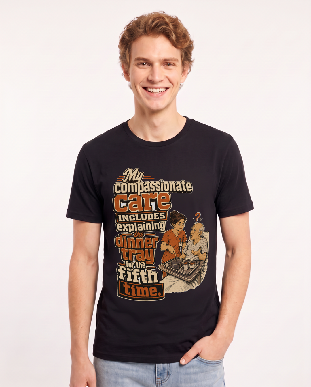 Nurse Black T-Shirt for Men – Nursing Life Graphic Tee product image 1