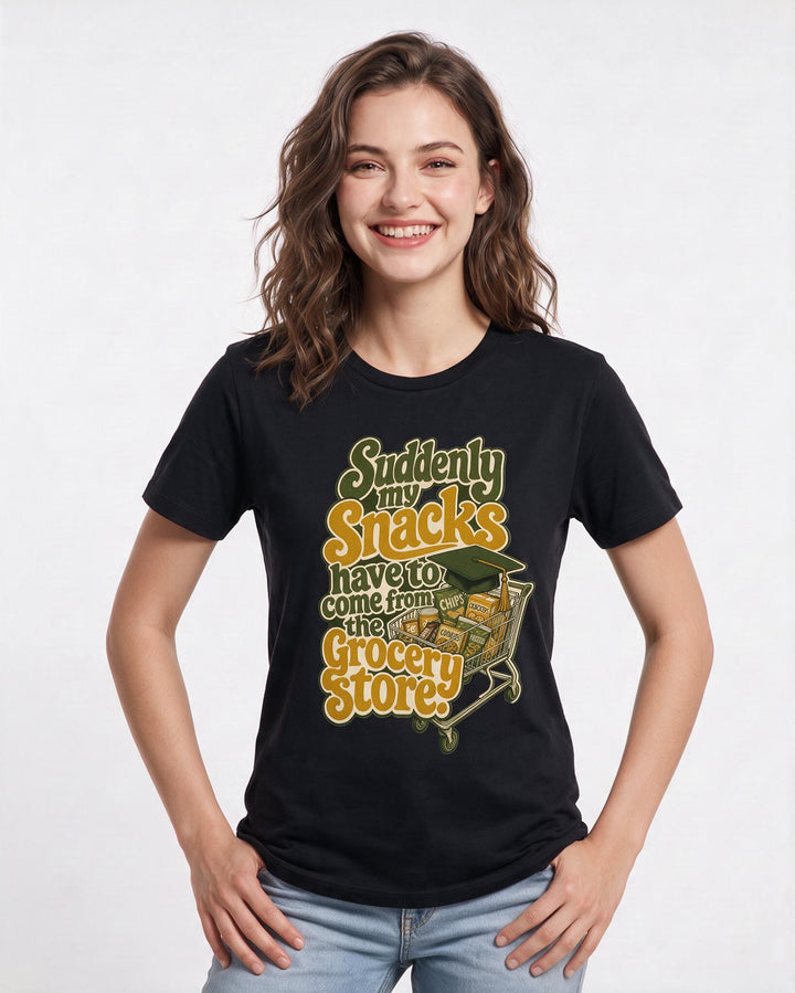 Graduation Black T-Shirt for Women – Everyday Expression Graphic Tee product image 1