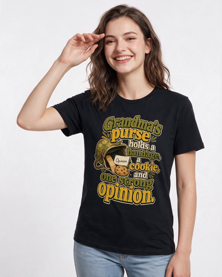 Grandparent Black T-Shirt for Women – Everyday Expression Graphic Tee product image 1