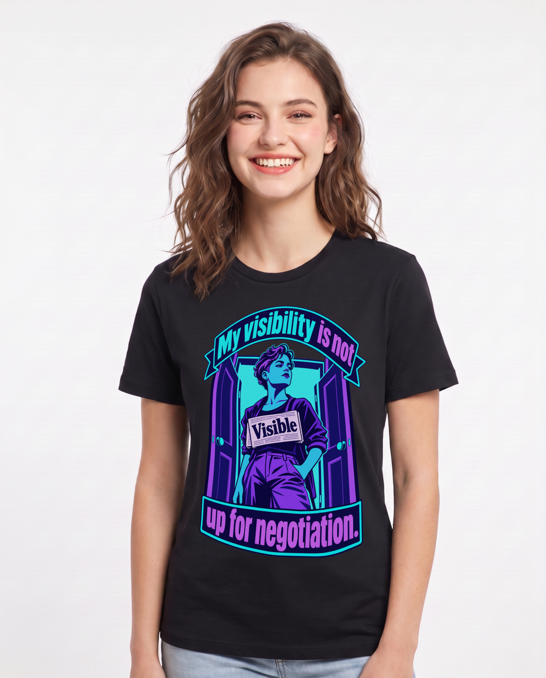 Pride Black T-Shirt for Women – Everyday Expression Graphic Tee product image 3