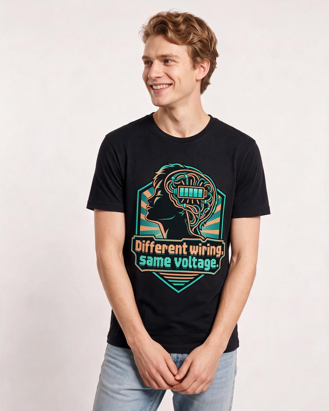 Neurodiversity Black T-Shirt for Men – Everyday Expression Graphic Tee product image 1