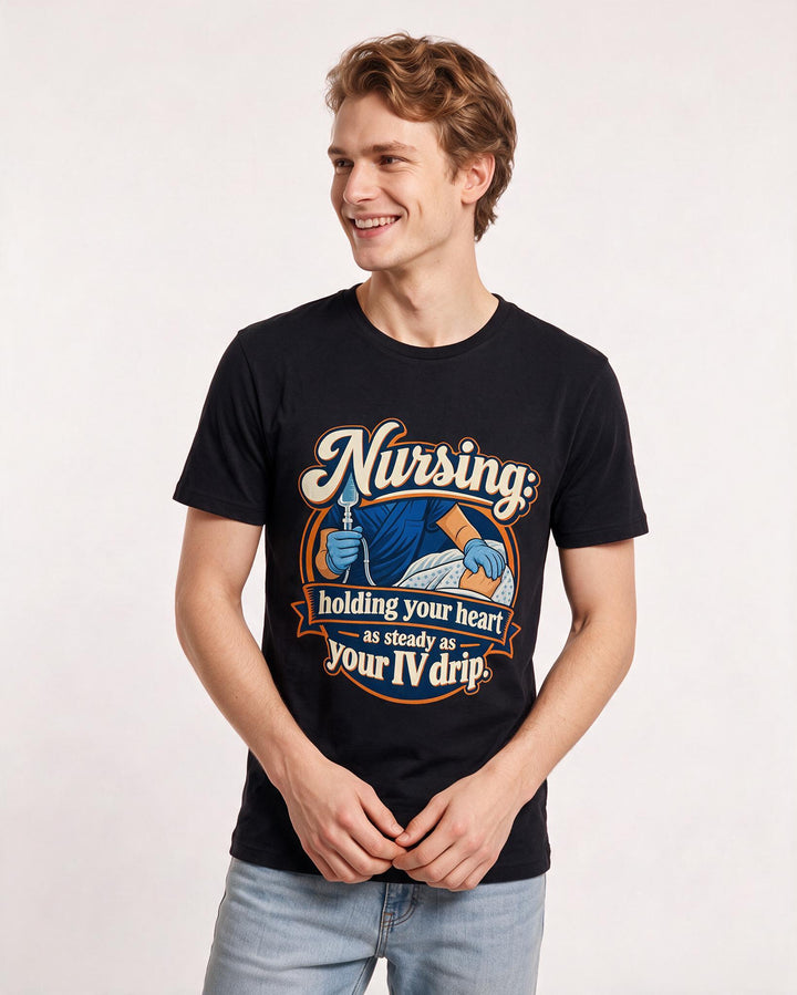 Nurse Black T-Shirt for Men – Nursing Life Graphic Tee product image 1