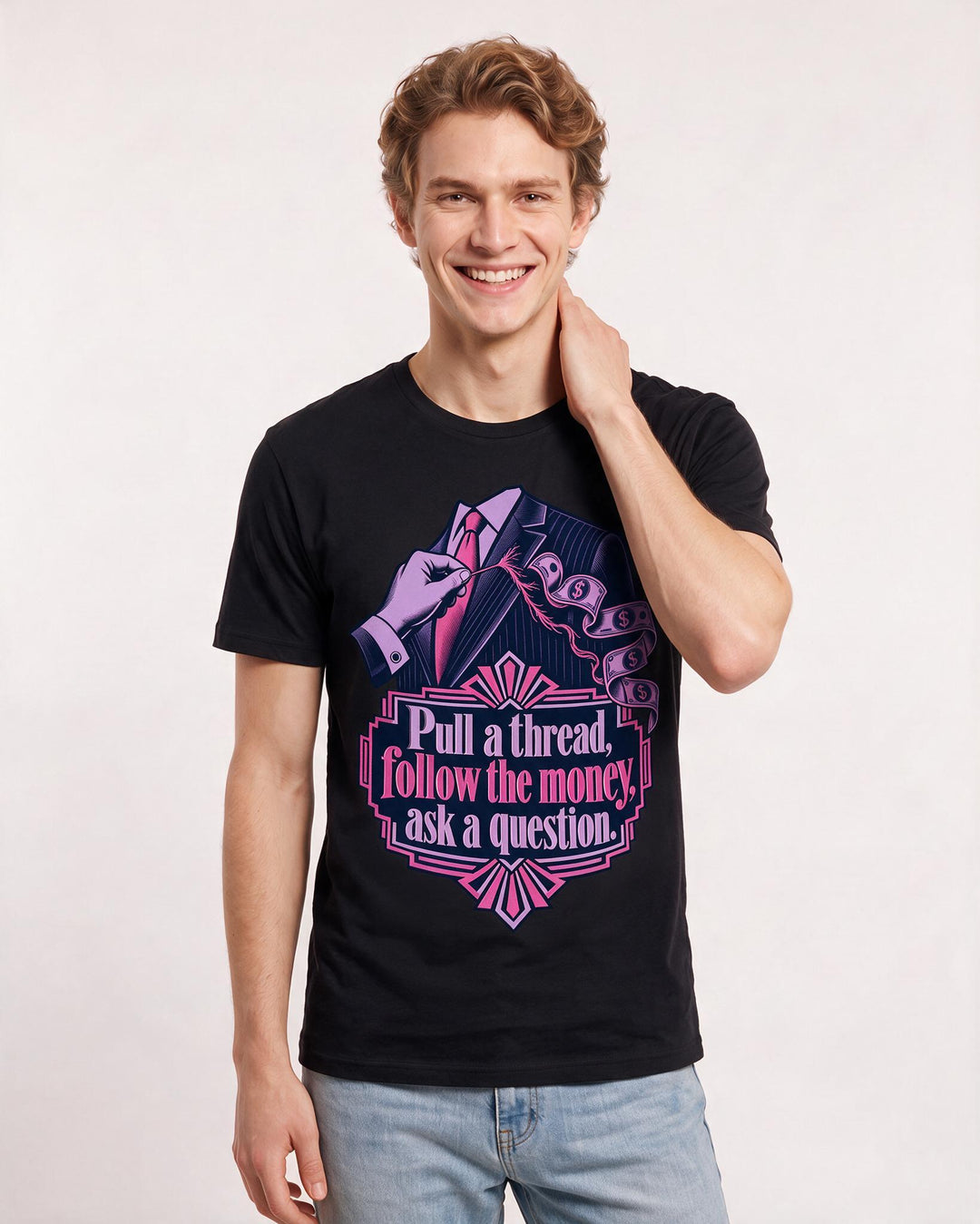 Political Statement Black T-Shirt for Men – Everyday Expression Graphic Tee product image 1
