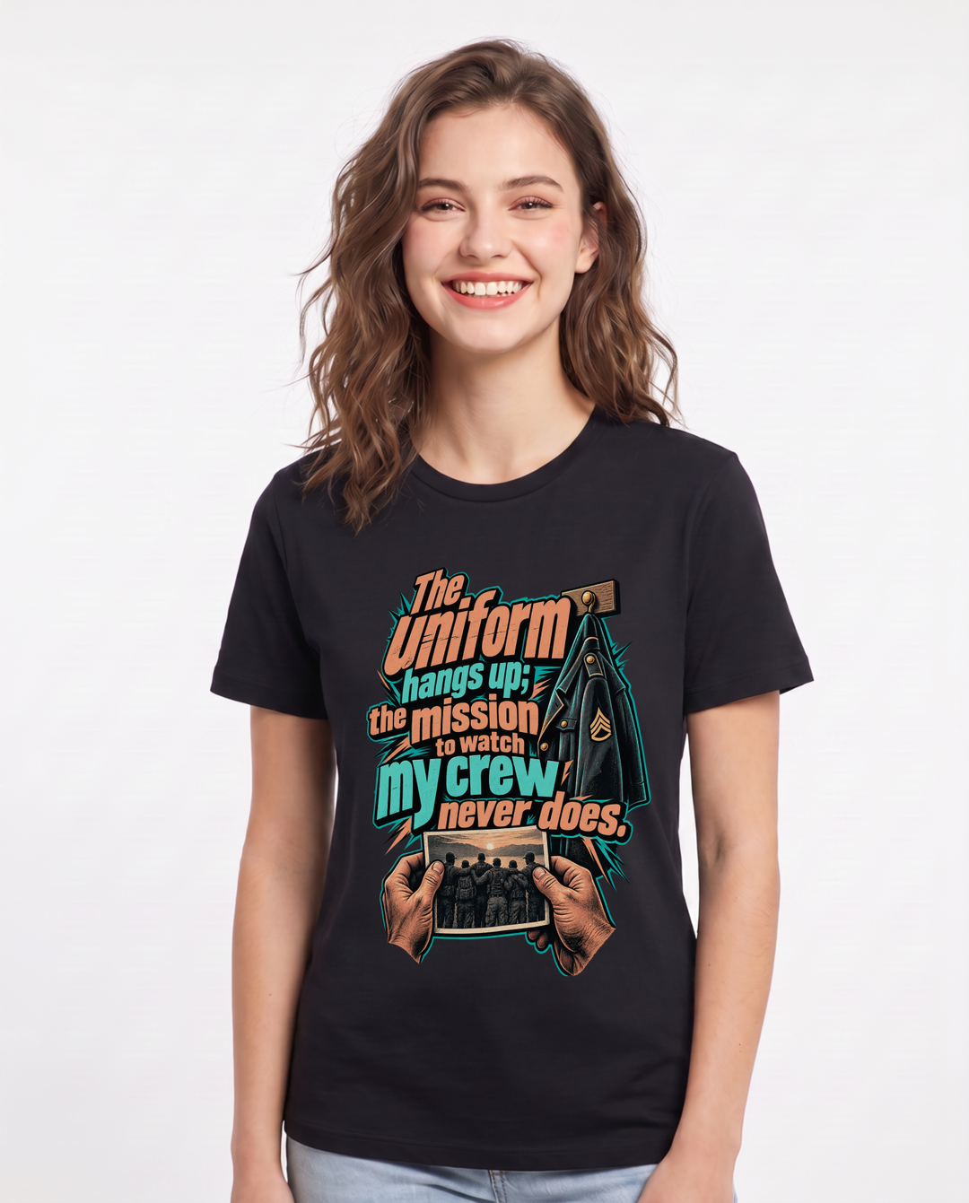Veteran Black T-Shirt for Women – Everyday Expression Graphic Tee product image 3