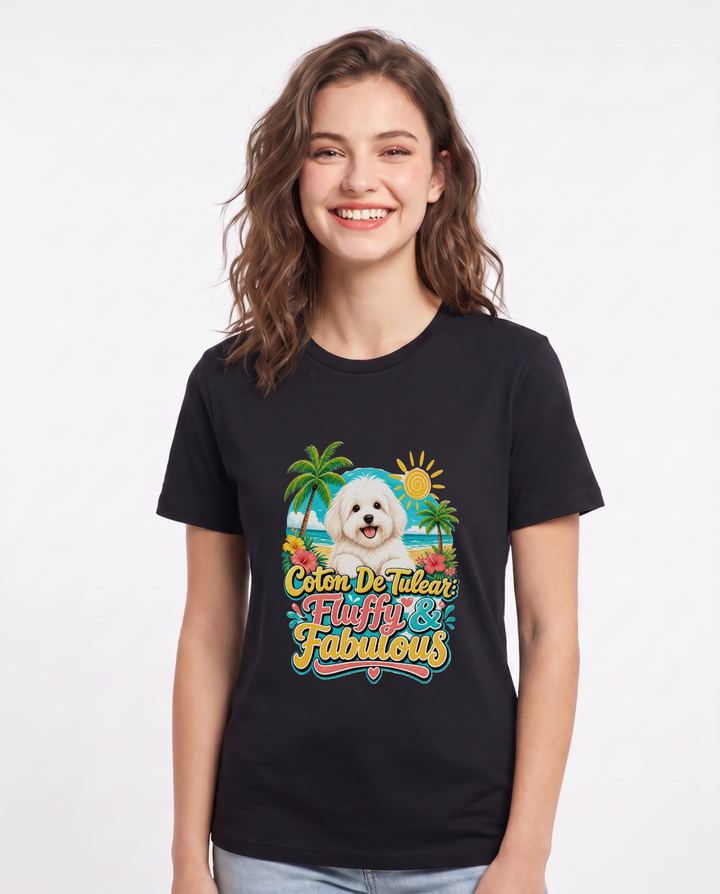 Coton De Tulear: Fluffy & Fabulous Women's Black T-Shirt product image 2