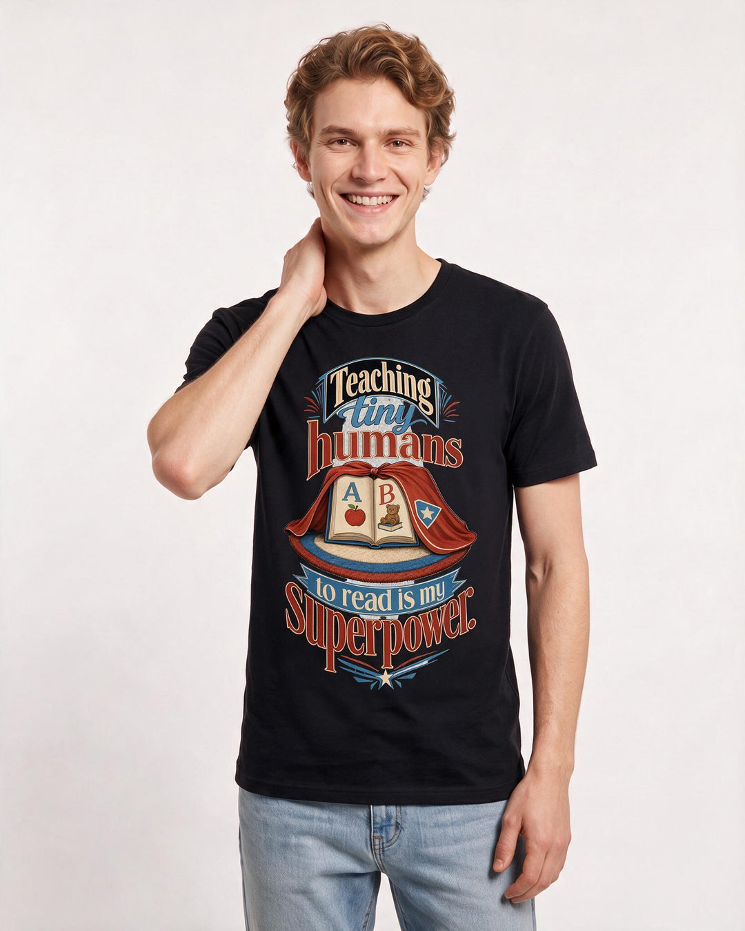 Teacher Black T-Shirt for Men – Everyday Expression Graphic Tee product image 1