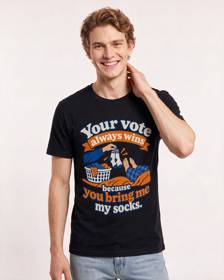 Couples Black T-Shirt for Men – Everyday Expression Graphic Tee product image 1