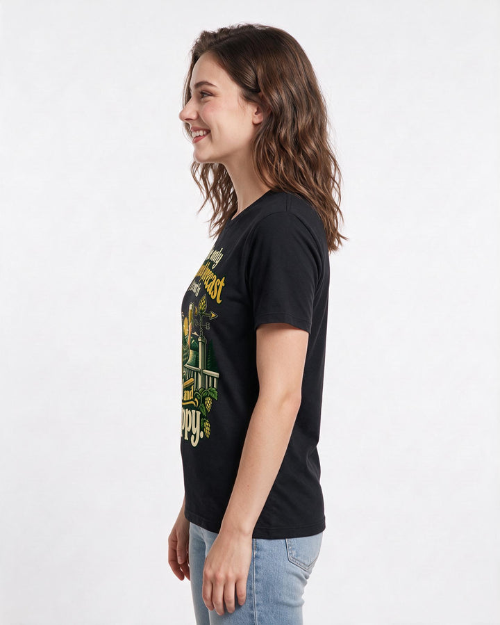 Beer Black T-Shirt for Women – Everyday Expression Graphic Tee product image 2