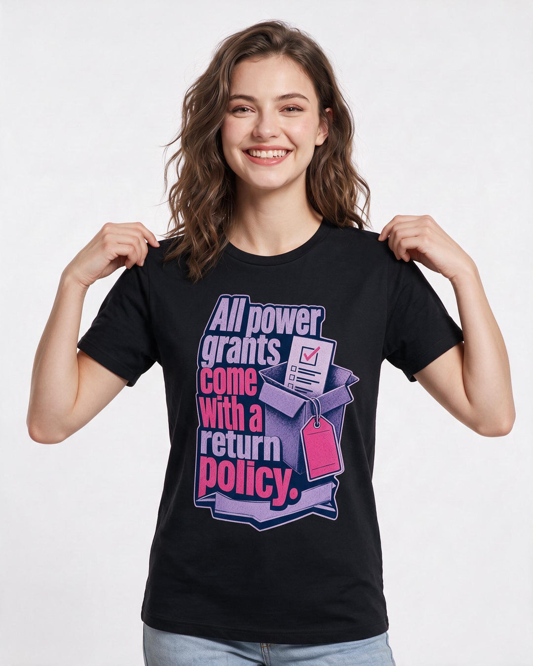 Political Statement Black T-Shirt for Women – Everyday Expression Graphic Tee product image 3