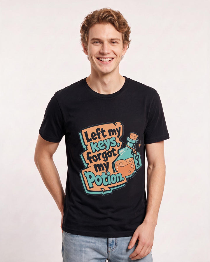 Gaming Men's Black T-Shirt - Left my keys, forgot my potion. product image 3