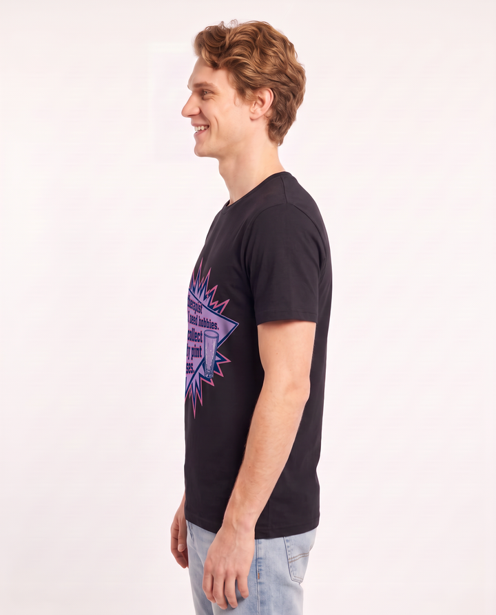 Funny Beer Men's Black T-Shirt - My therapist said I need hobbies. So product image 2