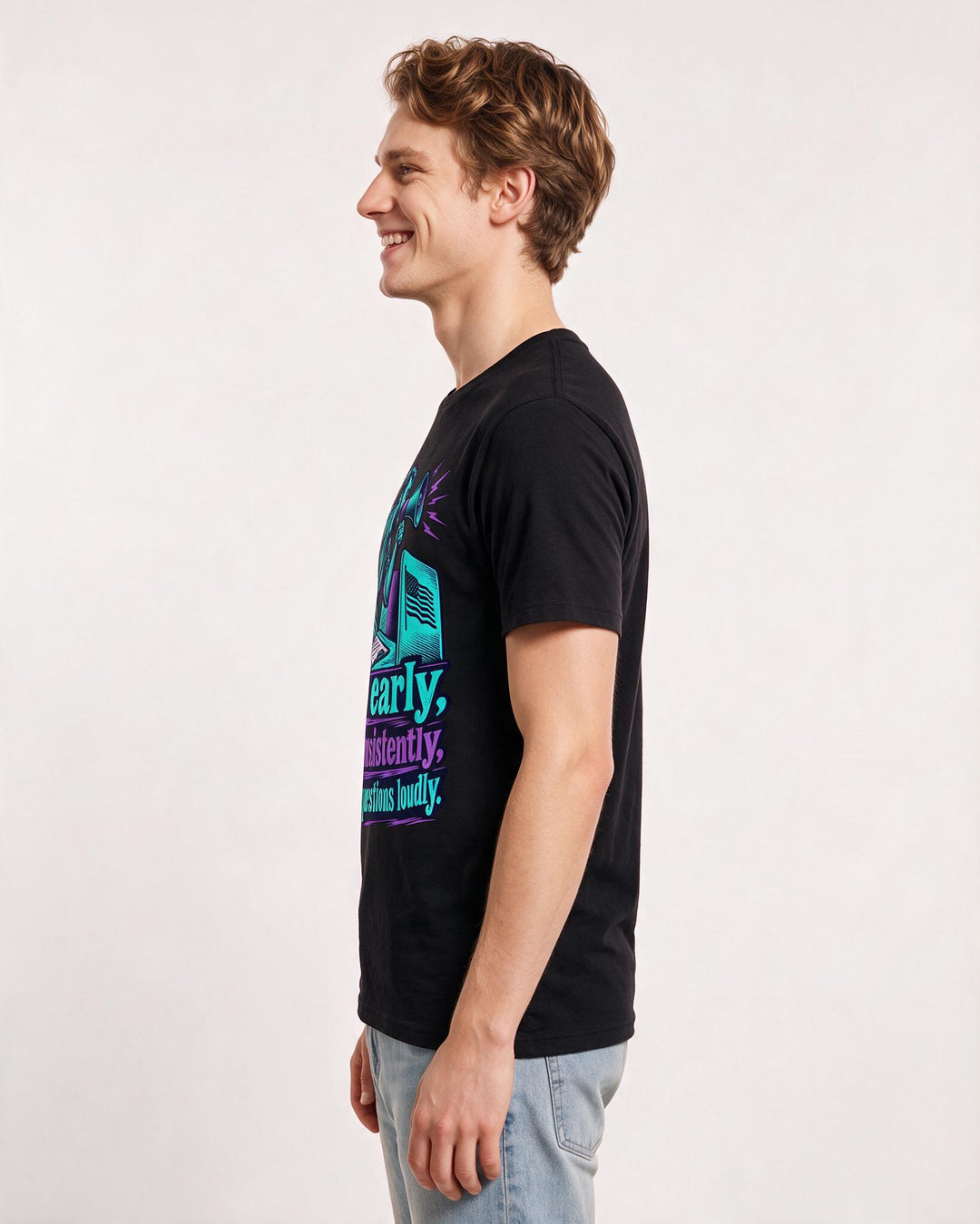Political Statement Black T-Shirt for Men – Everyday Expression Graphic Tee product image 2