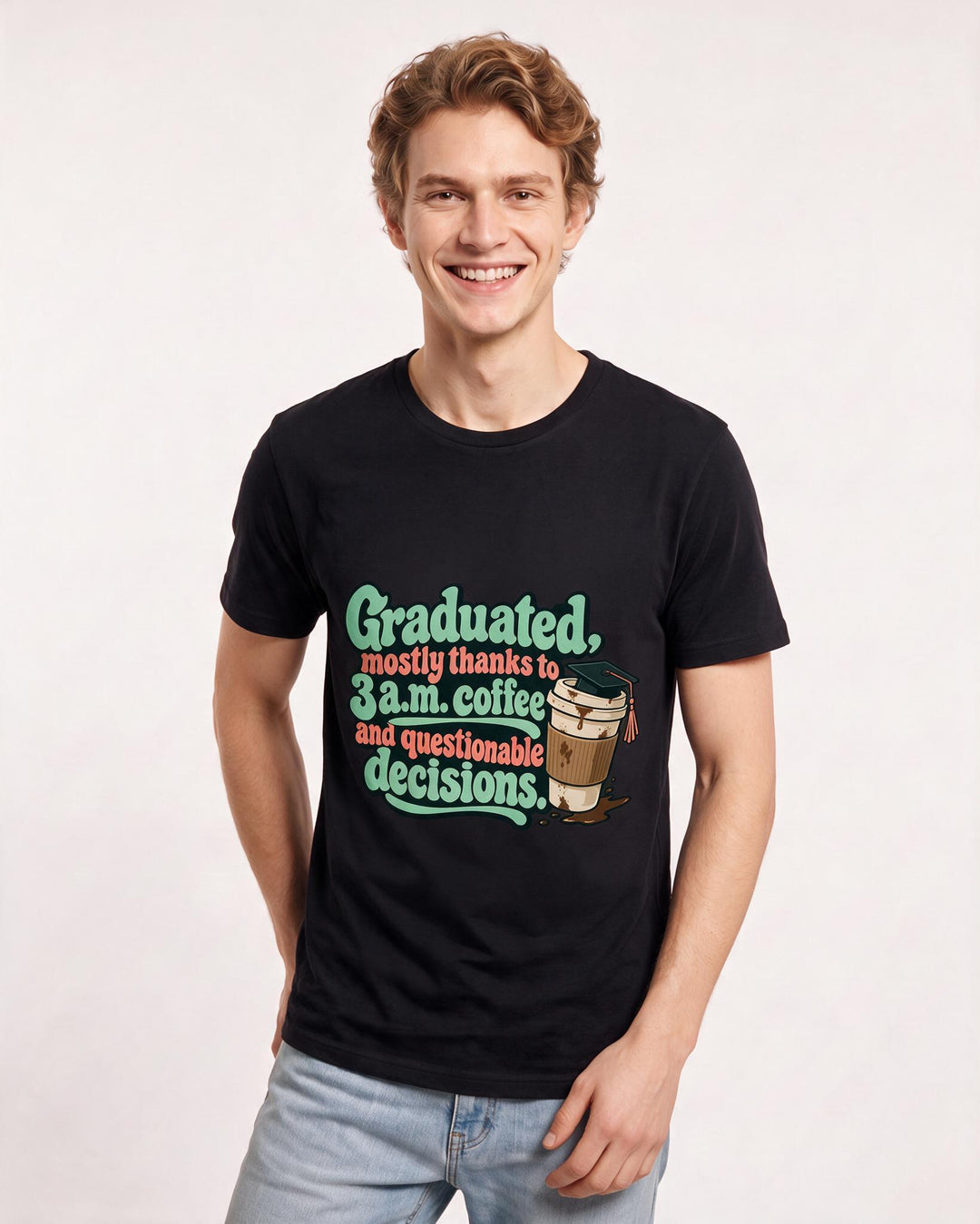 Graduation Black T-Shirt for Men – Everyday Expression Graphic Tee product image 1