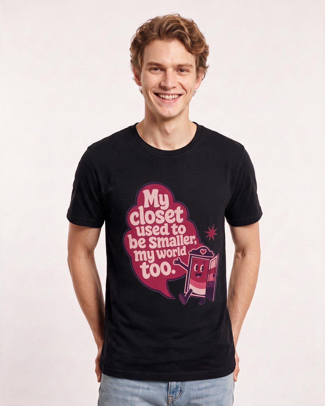 Graphic Men's Black T-Shirt - My closet used to be smaller, my world product image 3