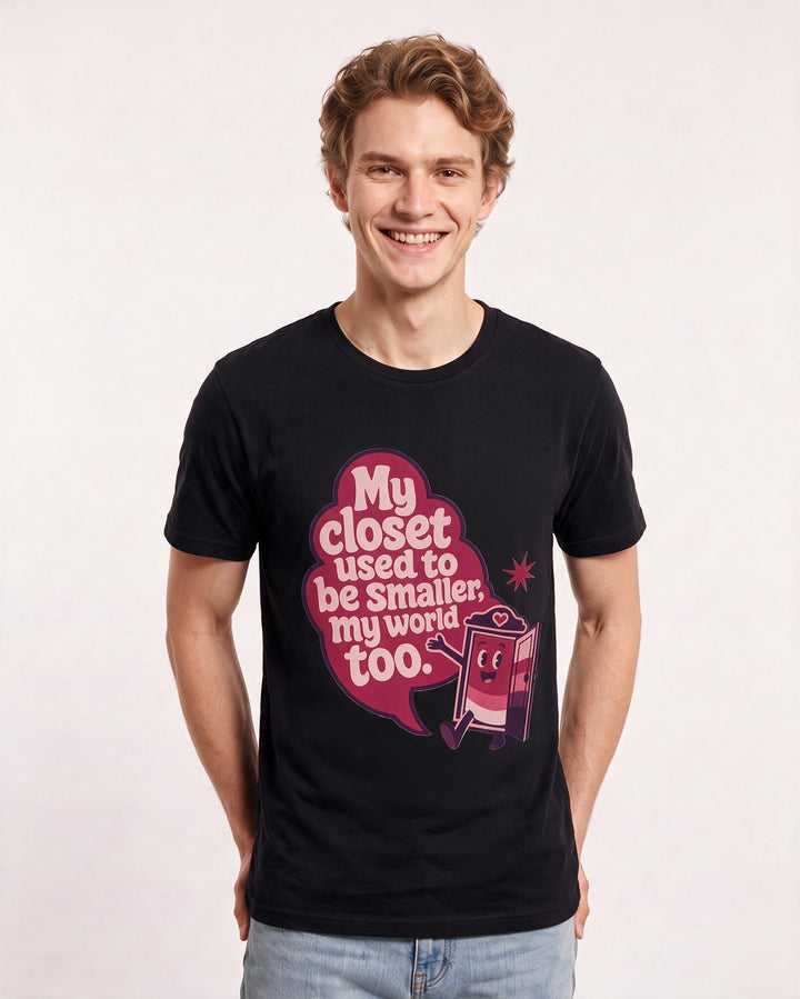 Graphic Men's Black T-Shirt - My closet used to be smaller, my world product image 3