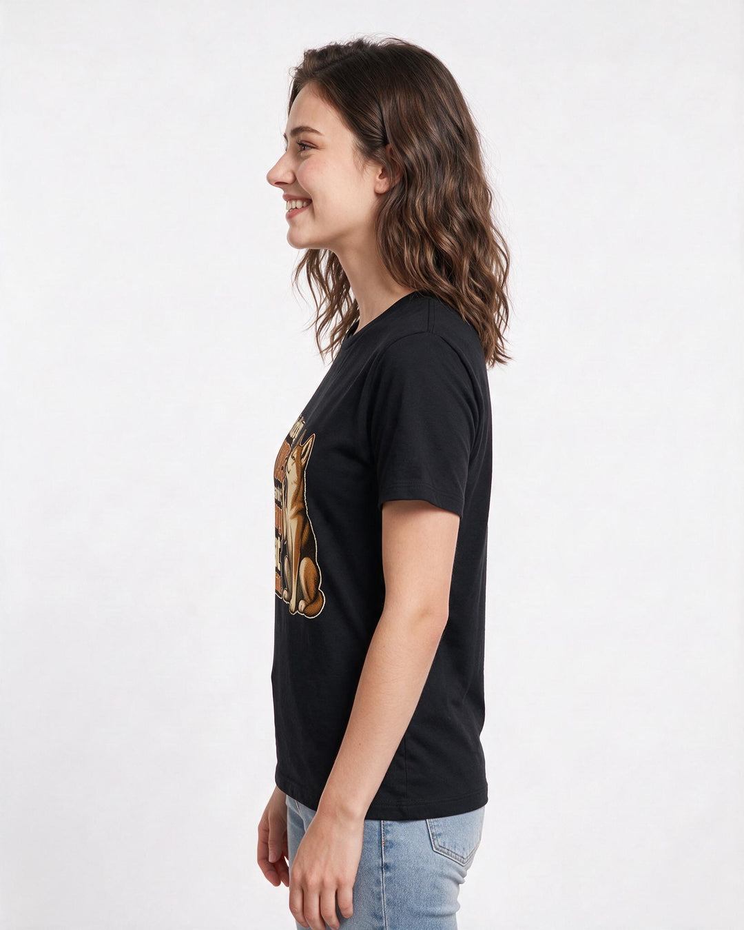 Cat Lover Black T-Shirt for Women – Everyday Expression Graphic Tee product image 2