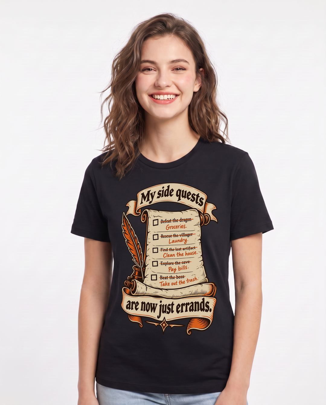 Gaming Black T-Shirt for Women – Game Night Graphic Tee product image 3