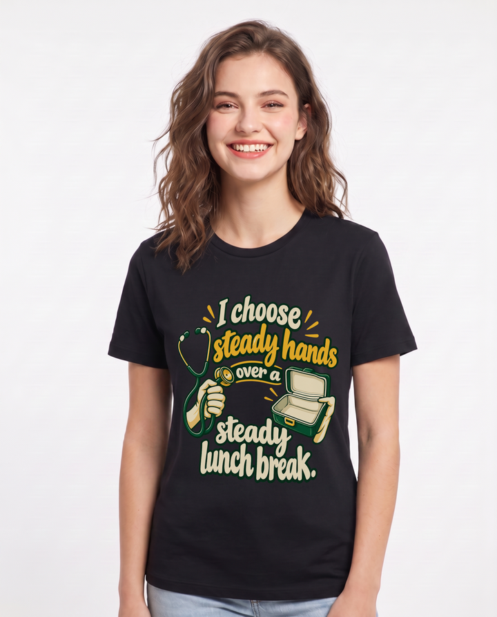 Nurse Black T-Shirt for Women – Nursing Life Graphic Tee product image 3