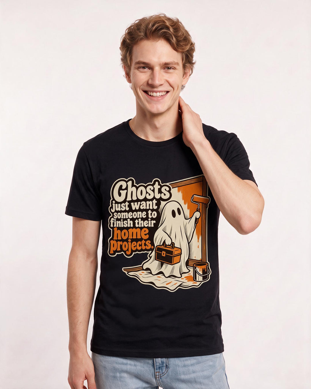 Halloween Black T-Shirt for Men – Halloween Theme Graphic Tee product image 1