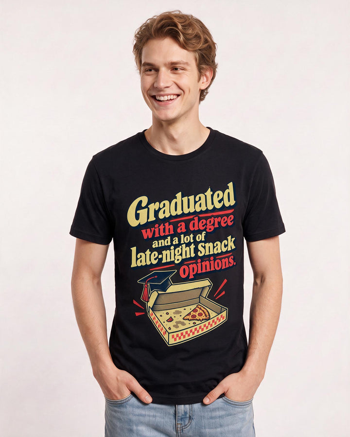 Graduation Black T-Shirt for Men – Everyday Expression Graphic Tee product image 1