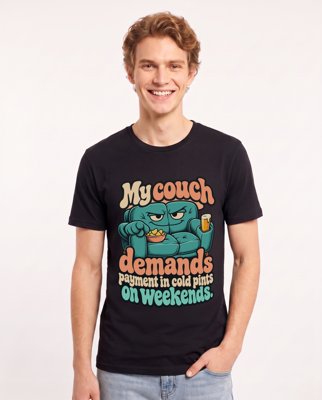 Beer Black T-Shirt for Men – Everyday Expression Graphic Tee product image 3