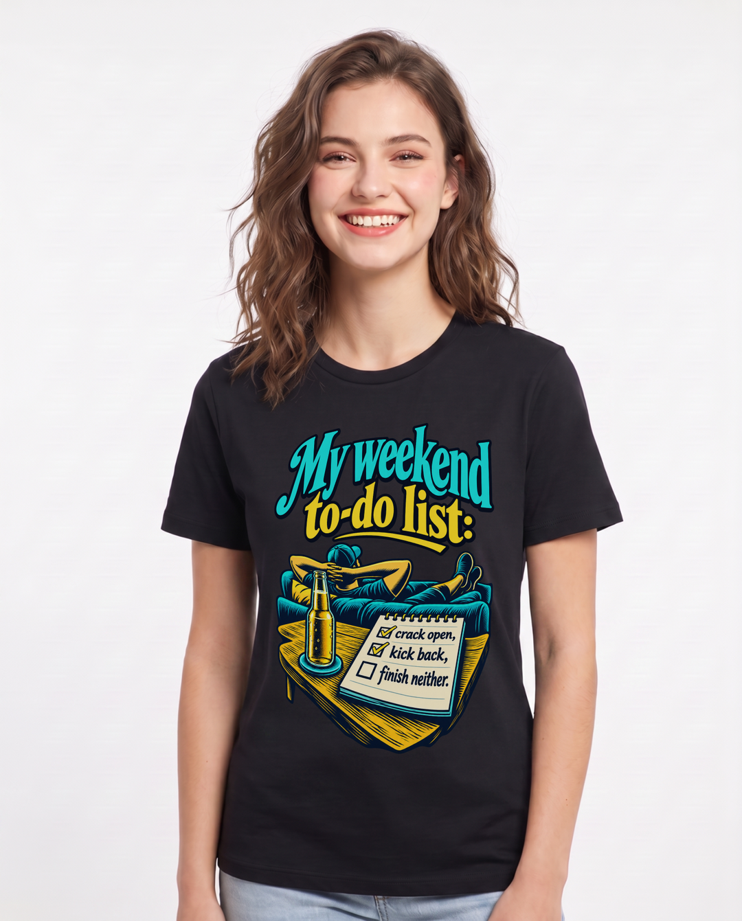 Beer Black T-Shirt for Women – Everyday Expression Graphic Tee product image 3