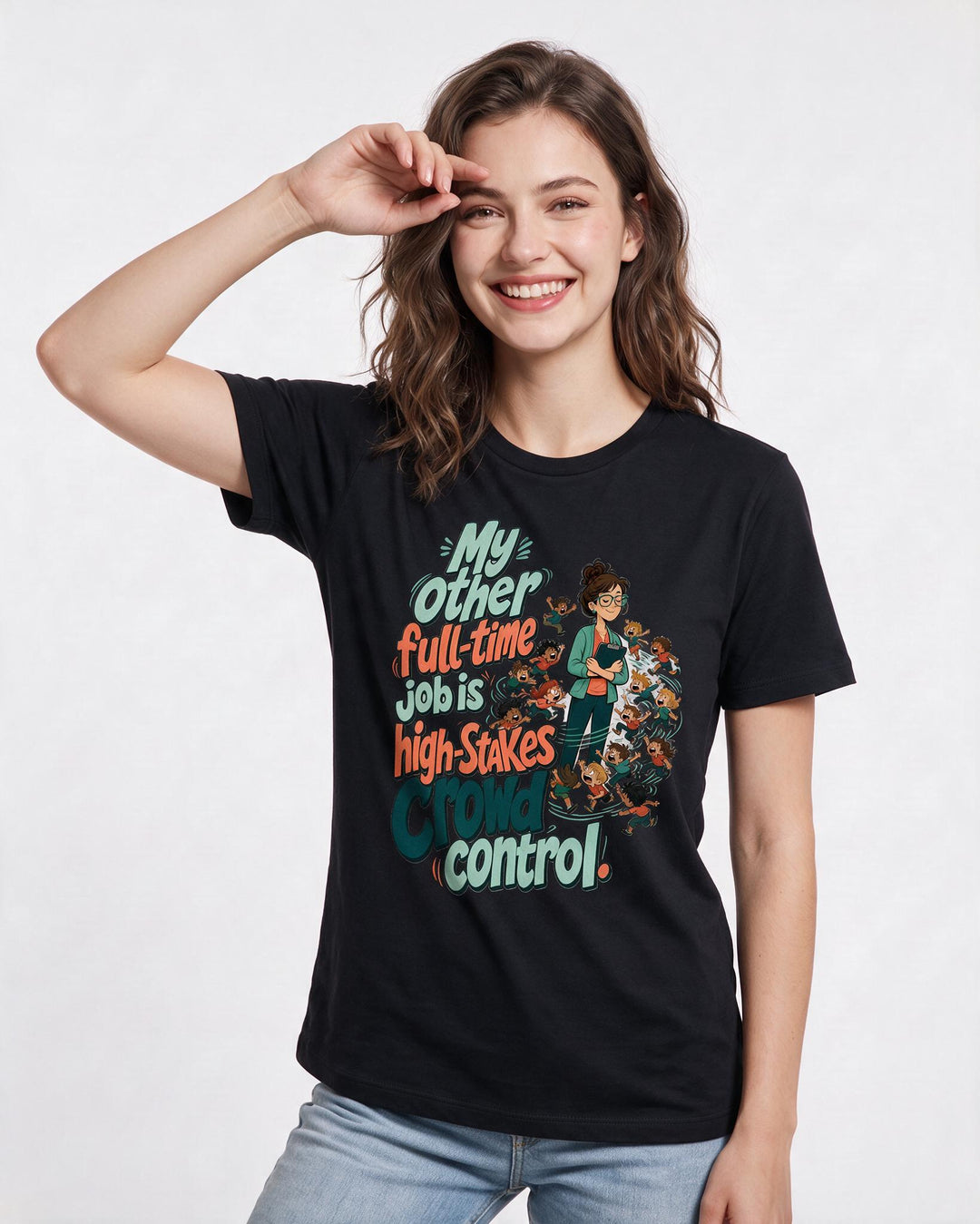 Teacher Black T-Shirt for Women – Everyday Expression Graphic Tee product image 1