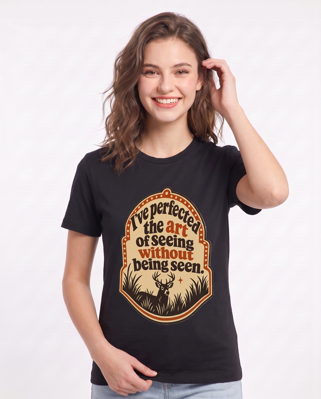 Hunting Women's Black T-Shirt - I've perfected the art of seeing product image 3