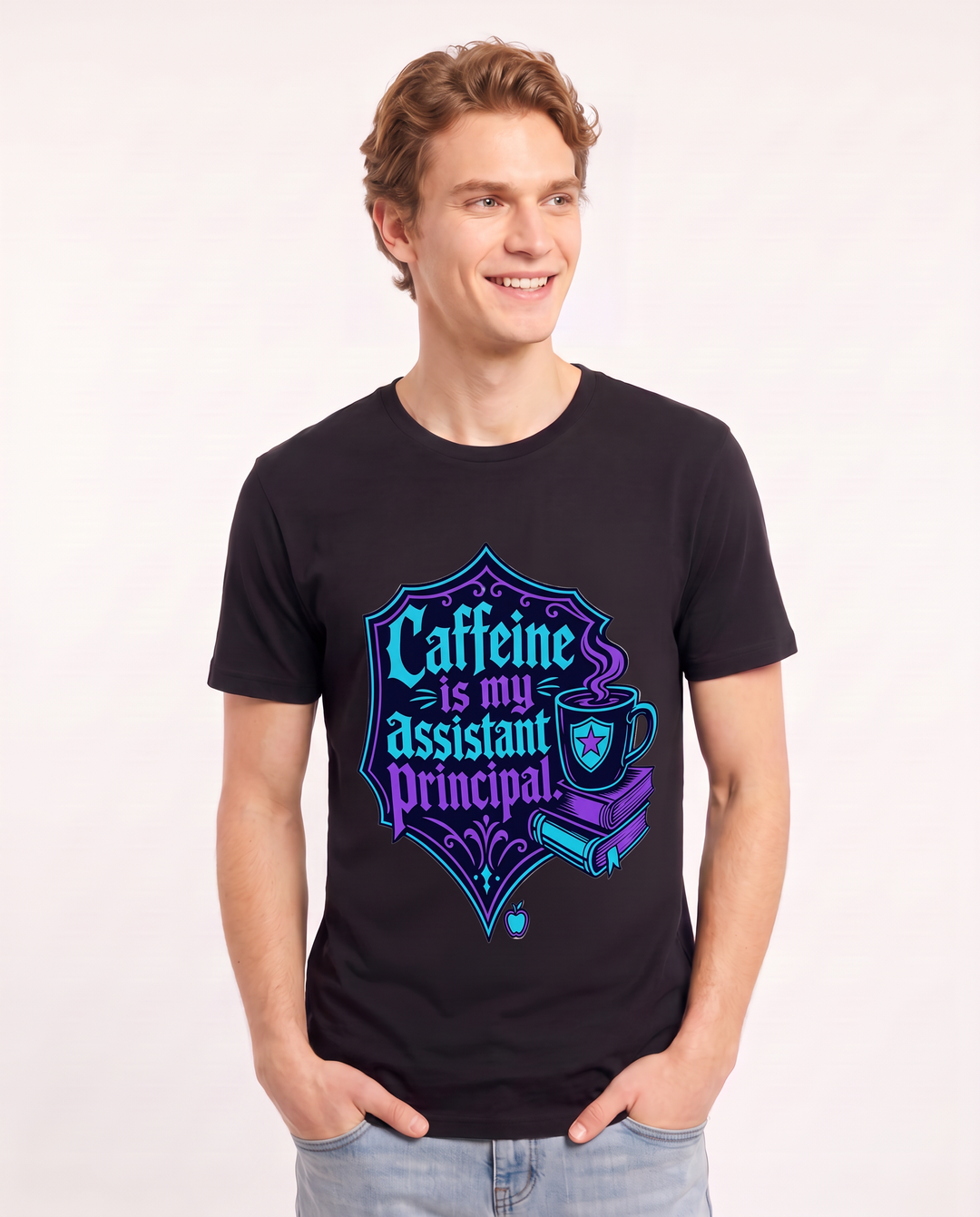 Teacher Gift Men's Black T-Shirt - Caffeine is my assistant principal. product image 3