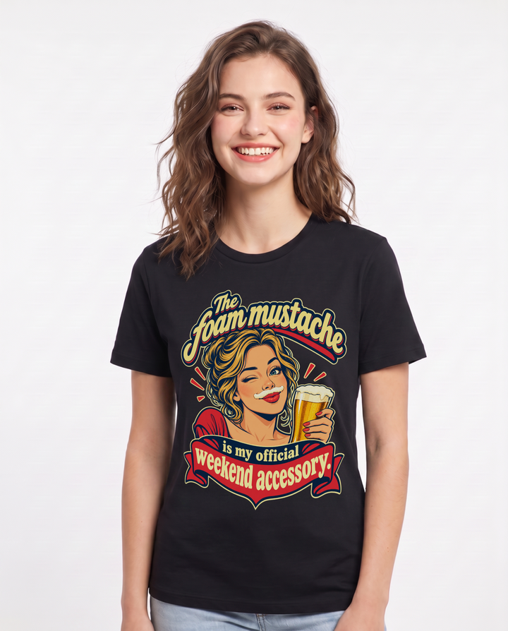 Beer Black T-Shirt for Women – Everyday Expression Graphic Tee product image 3