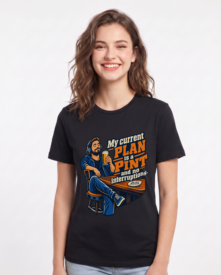 Beer Black T-Shirt for Women – Everyday Expression Graphic Tee product image 3