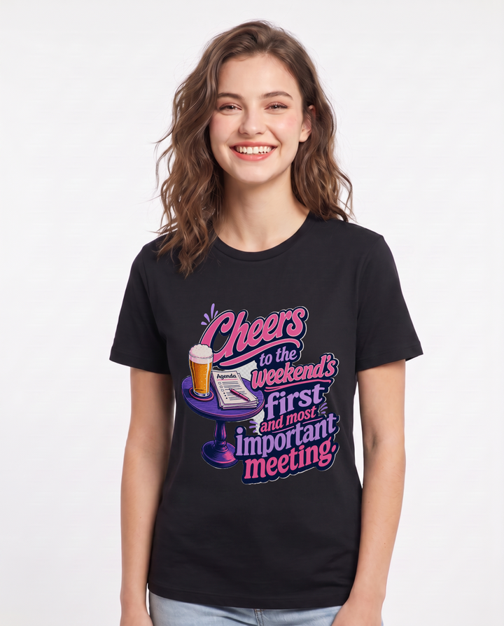 Beer Black T-Shirt for Women – Everyday Expression Graphic Tee product image 3
