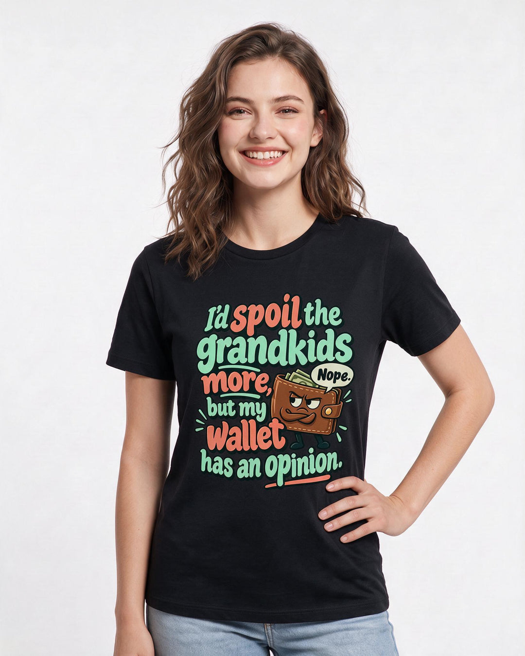 Grandparent Black T-Shirt for Women – Everyday Expression Graphic Tee product image 1