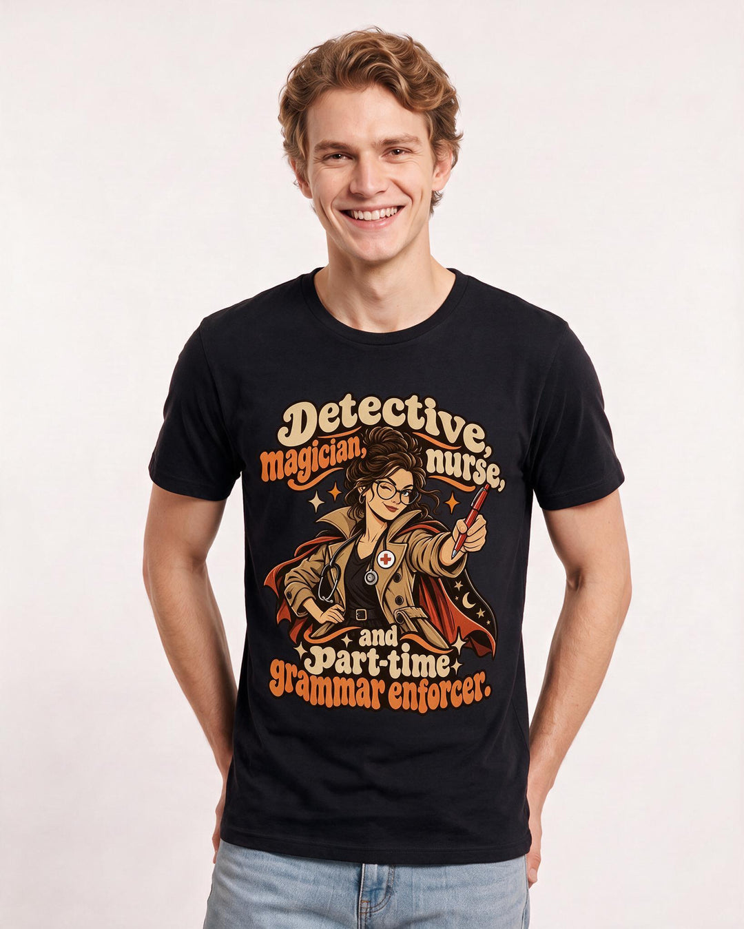 Teacher Black T-Shirt for Men – Everyday Expression Graphic Tee product image 1
