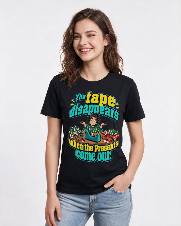 Christmas Black T-Shirt for Women – Holiday Theme Graphic Tee product image 1