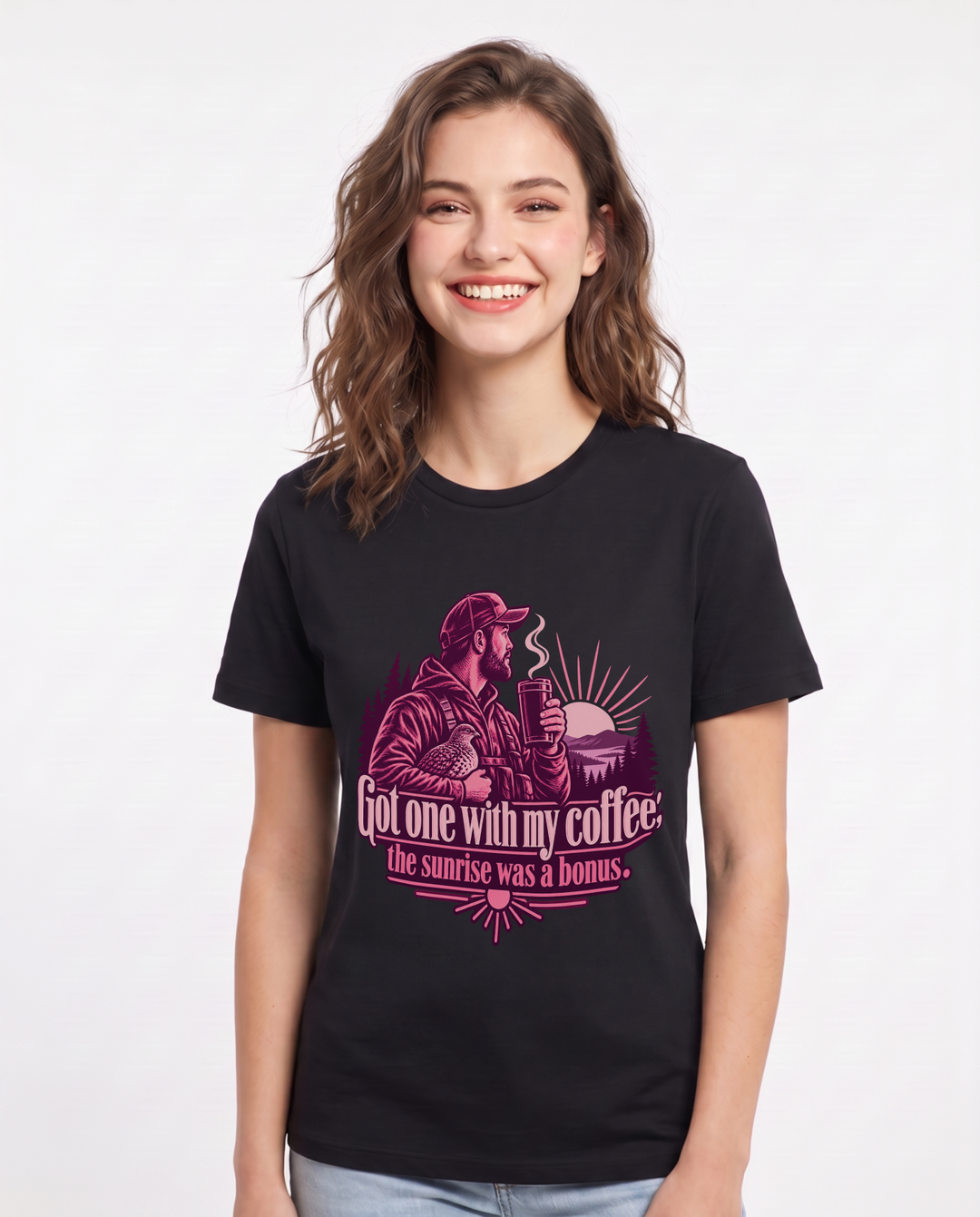 Hunting Black T-Shirt for Women – Everyday Expression Graphic Tee product image 3
