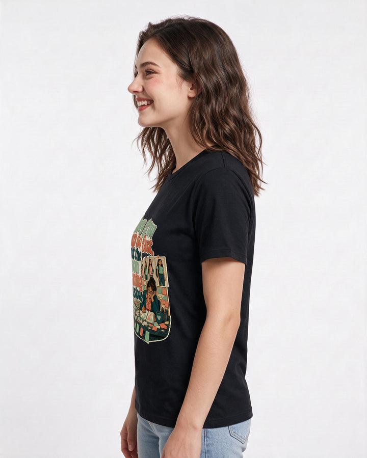Teacher Black T-Shirt for Women – Everyday Expression Graphic Tee product image 2