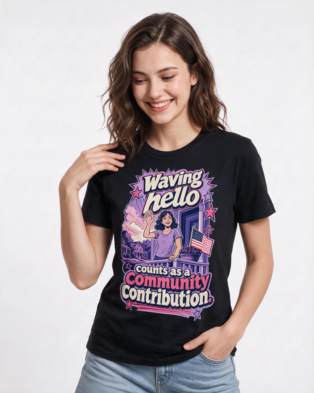 Patriotic Black T-Shirt for Women – Everyday Expression Graphic Tee product image 3