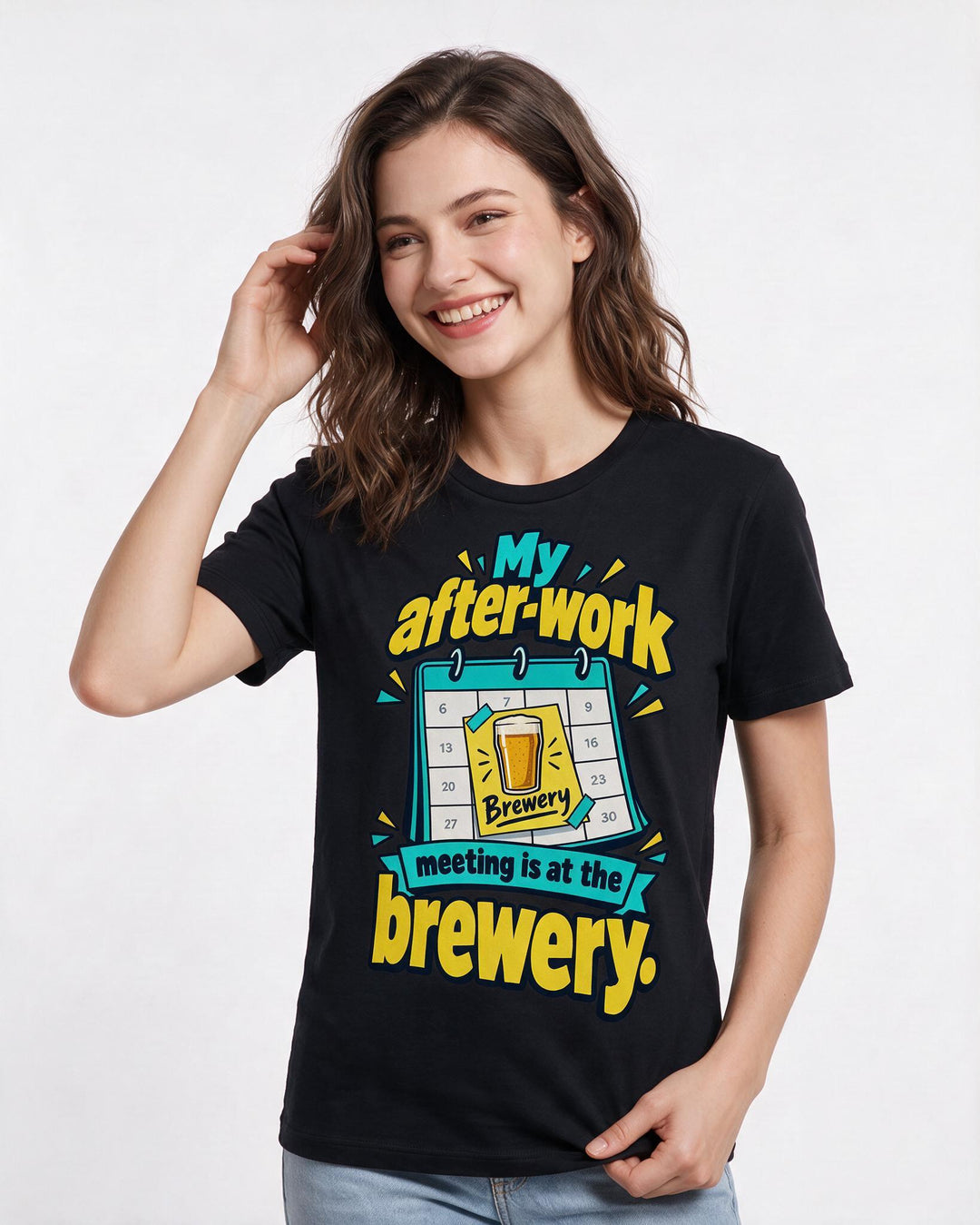 Beer Black T-Shirt for Women – Everyday Expression Graphic Tee product image 1