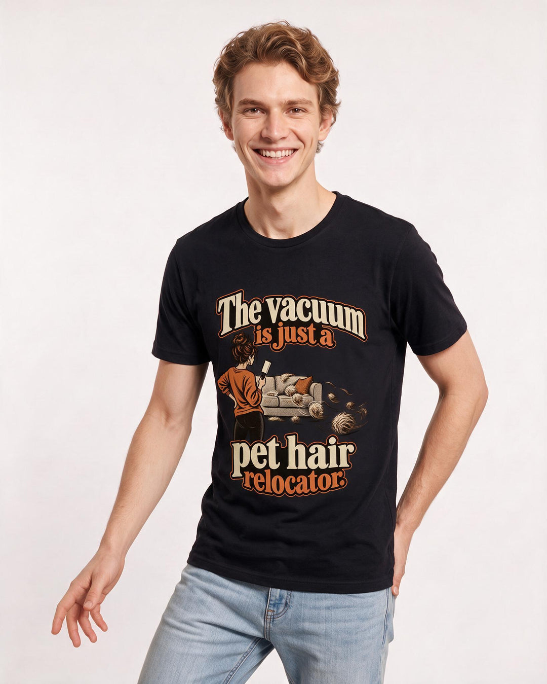 Cat Lover Black T-Shirt for Men – Everyday Expression Graphic Tee product image 1