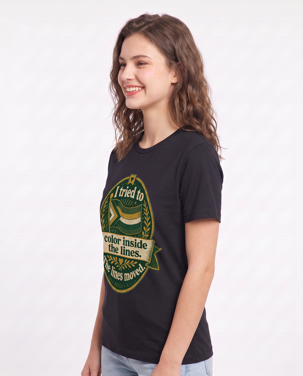 Graphic Women's Black T-Shirt - I tried to color inside the lines. The product image 2