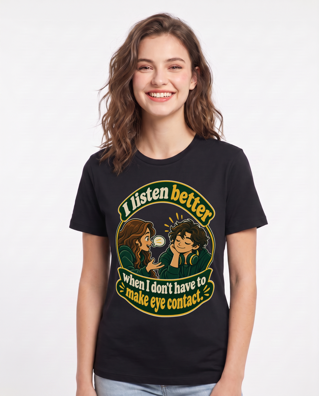 Neurodiversity Black T-Shirt for Women – Everyday Expression Graphic Tee product image 3