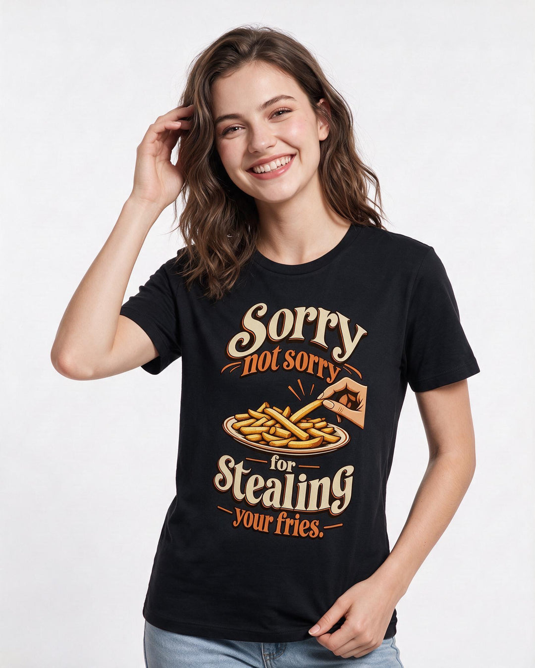 Couples Black T-Shirt for Women – Everyday Expression Graphic Tee product image 1