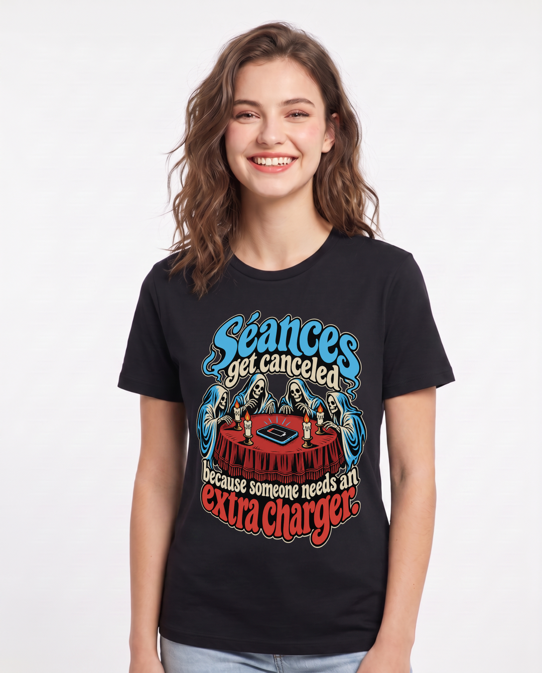 Halloween Black T-Shirt for Women – Halloween Theme Graphic Tee product image 3