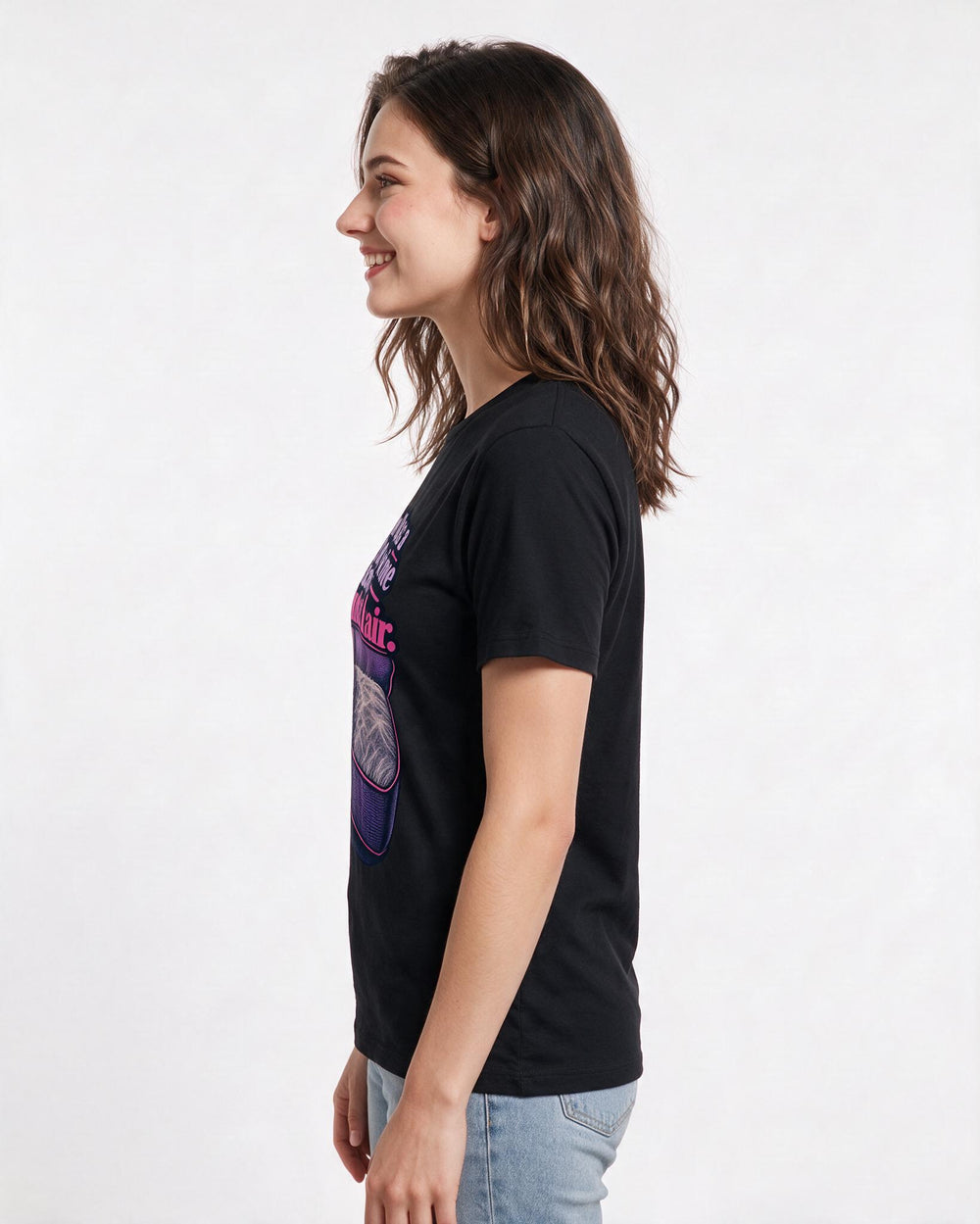 Cat Lover Black T-Shirt for Women – Everyday Expression Graphic Tee product image 2