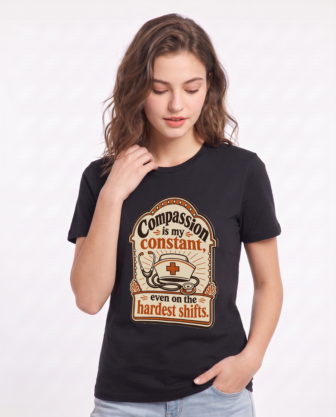Compassion is my constant, even on the hardest shifts. - Women's Black T-Shirt product image 1