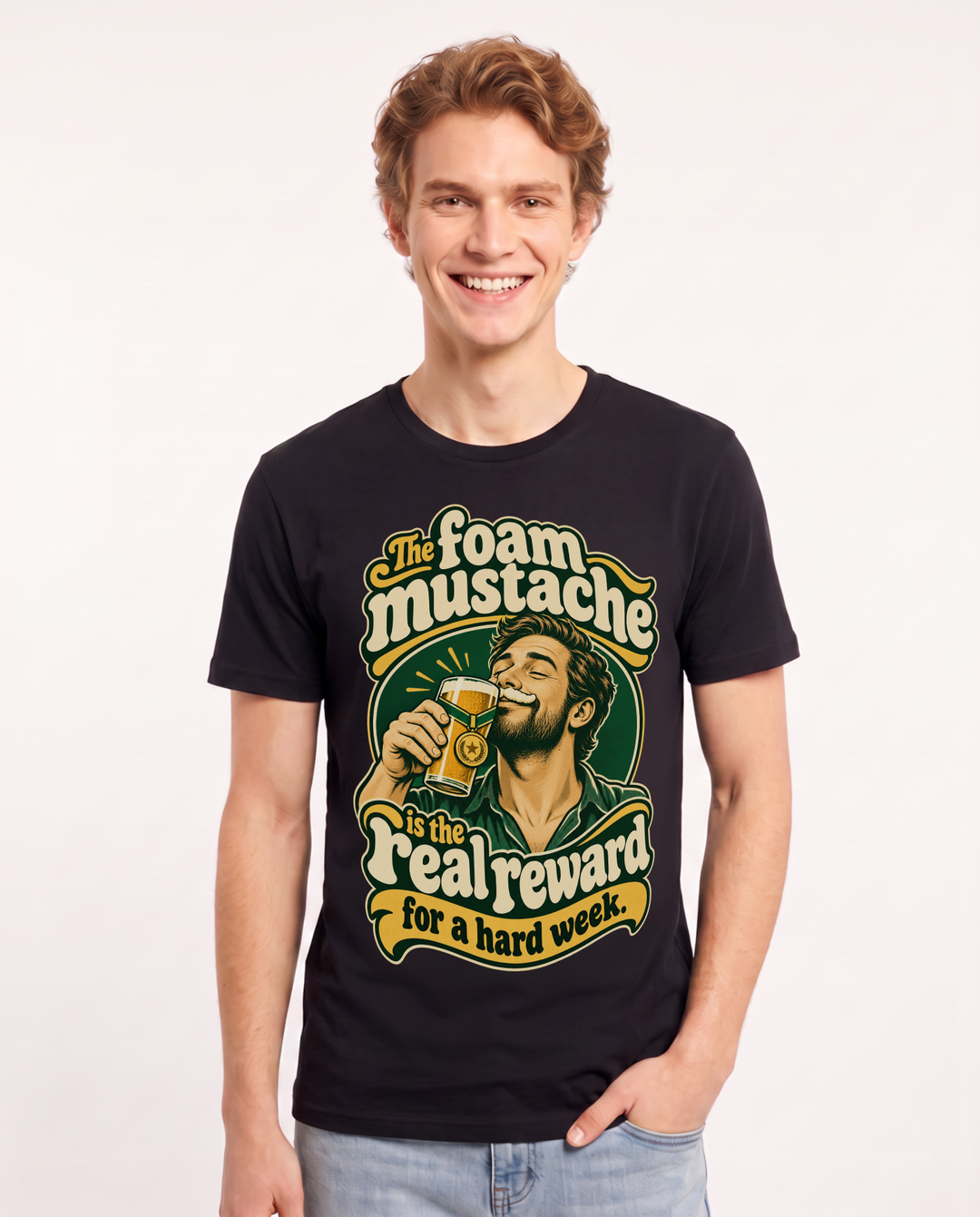 Beer Black T-Shirt for Men – Everyday Expression Graphic Tee product image 3